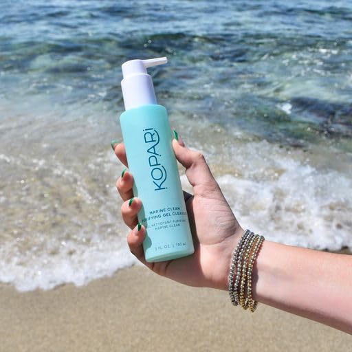 Kopari Marine Clean Purifying Gel Cleanser foaming action shown for cleansing