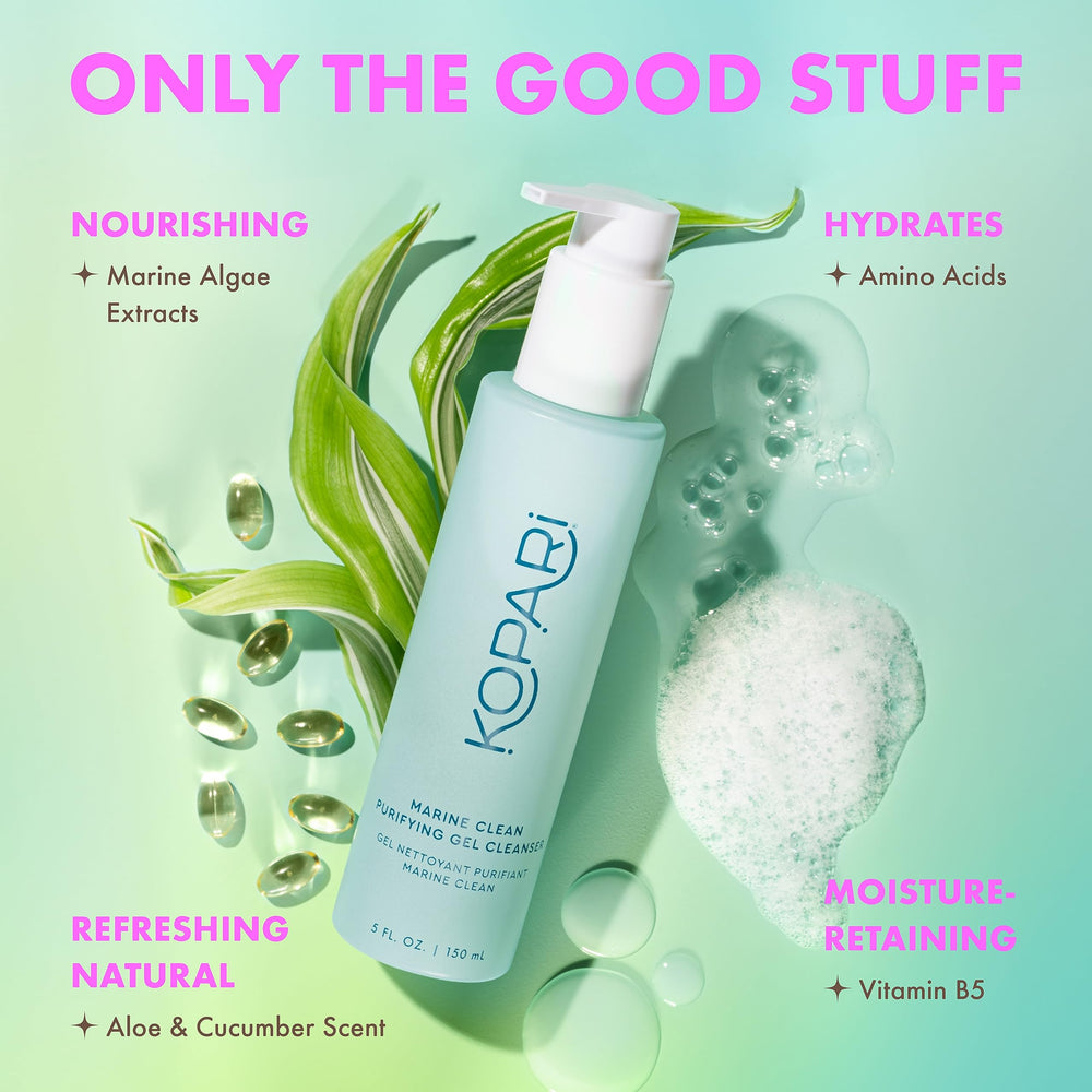 Kopari Marine Clean Purifying Gel Cleanser key algae ingredients and hydration