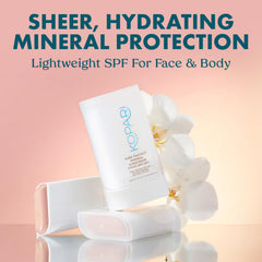Kopari Pure Protect stick application on face delivers clear, fast-absorbing SPF.