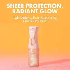 Kopari Rose Gold Sunglaze hydrating mist bottle for quick absorption