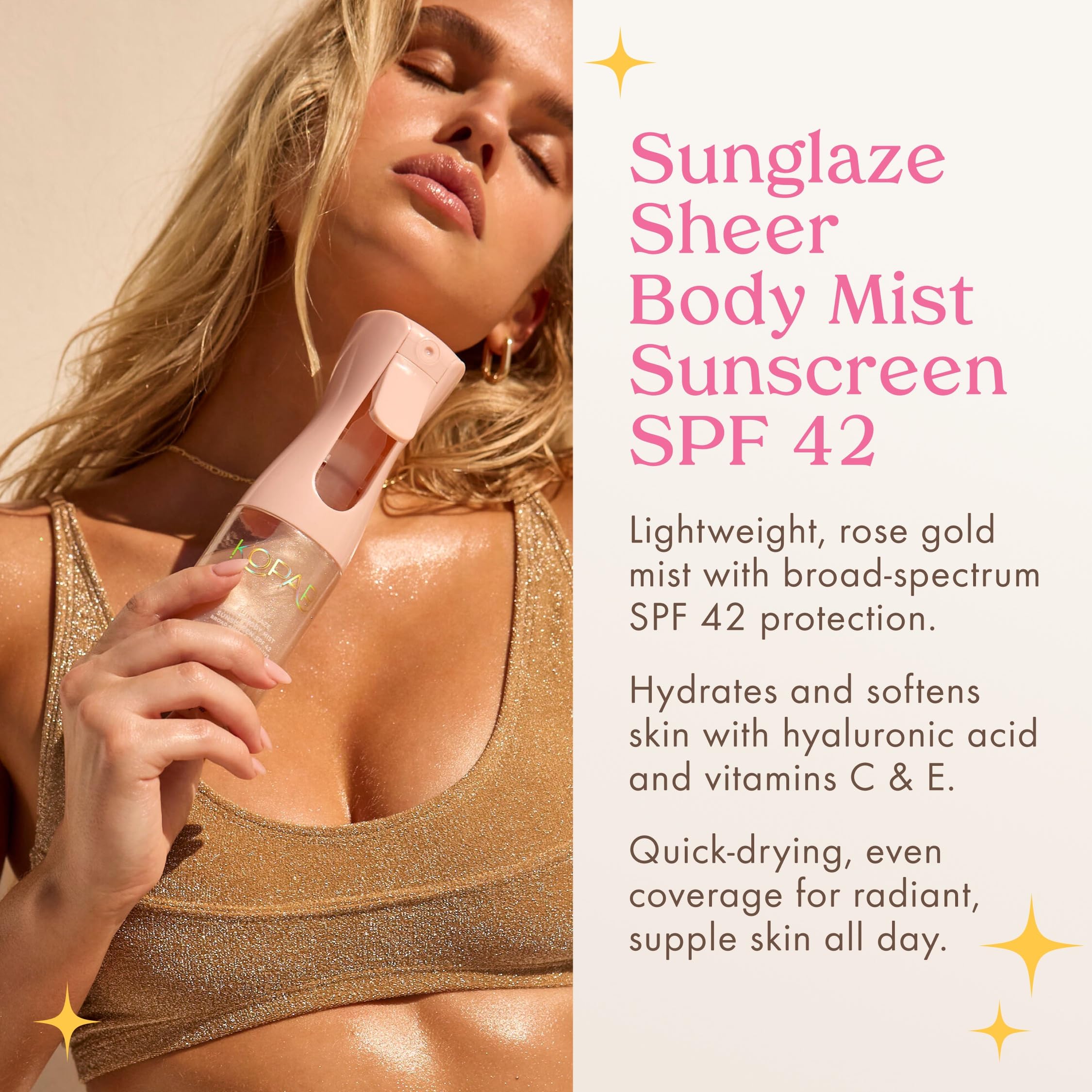 Kopari Rose Gold Sunglaze shimmering body oil adds radiance
