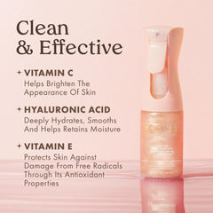 Kopari Rose Gold Sunglaze SPF 42 label closeup shows protection and glow