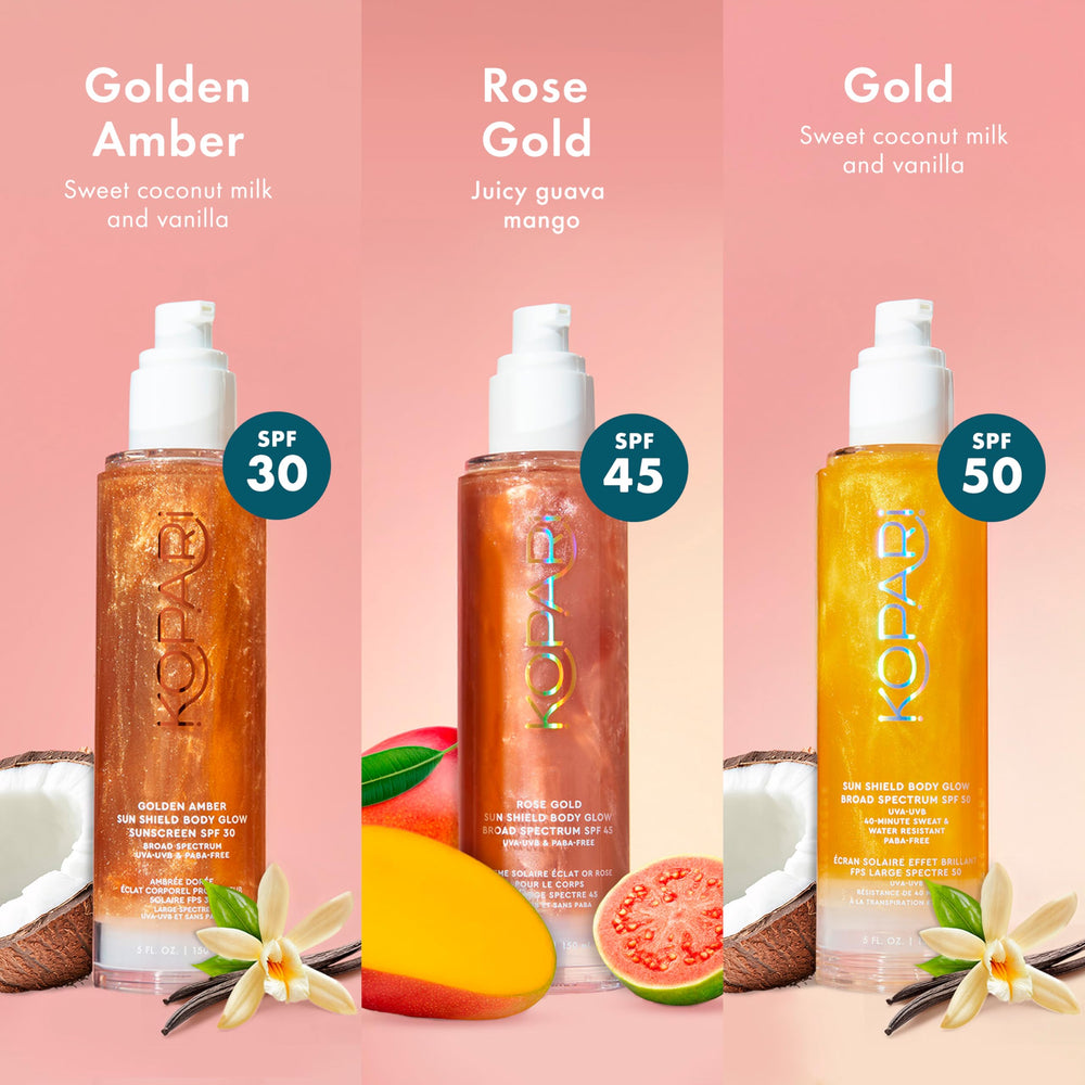 Kopari Sun Shield Body Glow coconut scent evokes a tropical moment