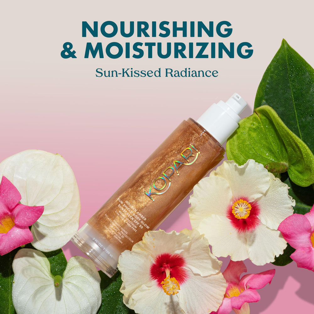 Kopari Sun Shield Body Glow gel texture absorbed quickly with a non-sticky finish
