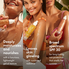 Kopari Sun Shield Body Glow SPF 30 offers protective glow without greasiness