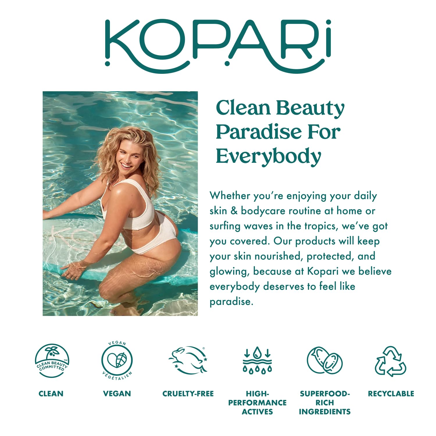 Kopari Ultra Restore Butter after-use glow on legs or arms.
