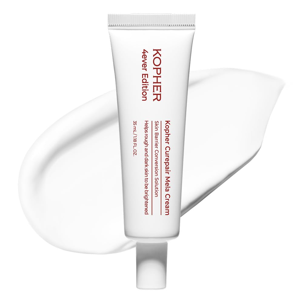 Kopher Curepair Mela Cream jar closeup with gentle hydration for sensitive skin