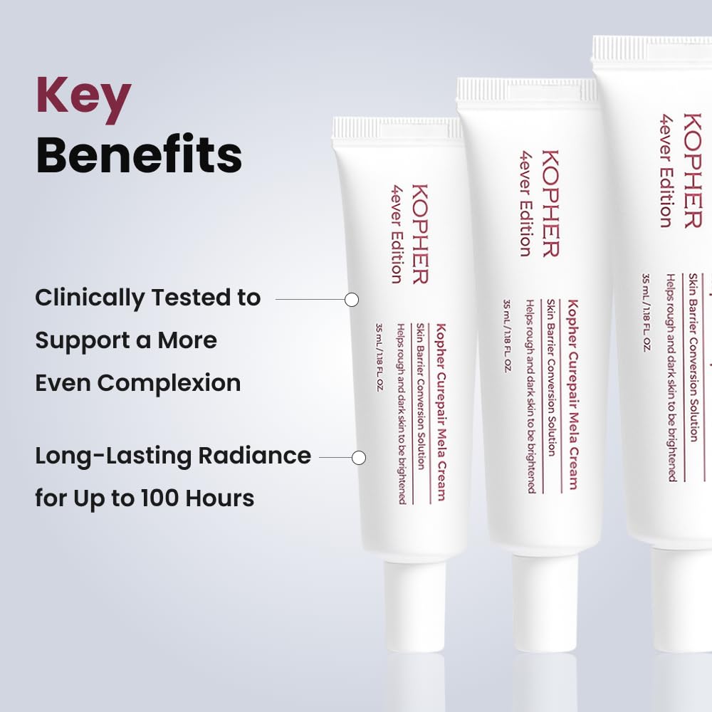 Kopher Curepair Mela Cream label 10GF draws attention to growth factors