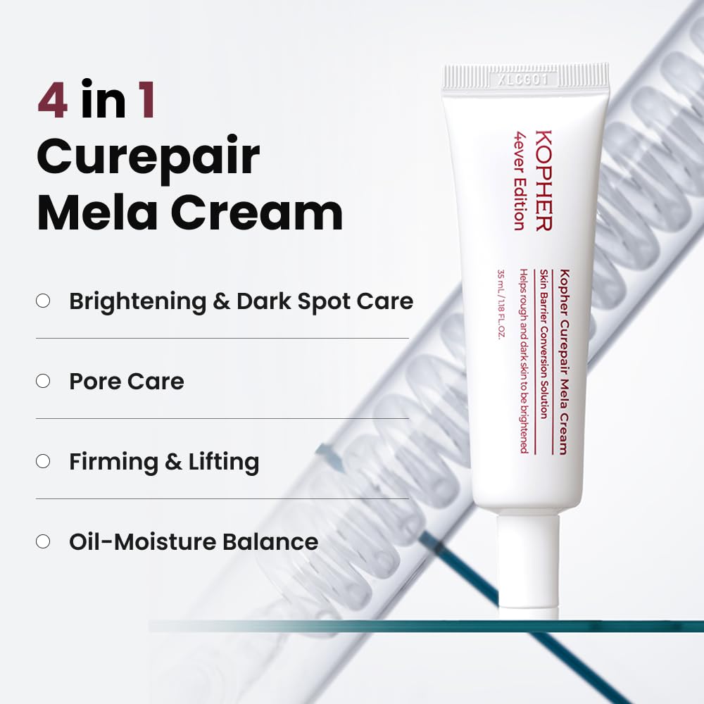 Kopher Curepair Mela Cream packaging box highlights premium formula