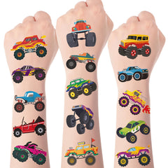 Kopokita monster truck tattoos with safe materials ideal for kids' skin.