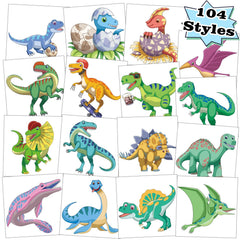 Kopokita tatuajes dinosaurio, duraderos y fáciles de aplicar en fiestas infantiles.