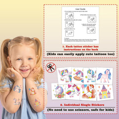 Kopokita unicorn tattoos are easy to apply for quick crafts