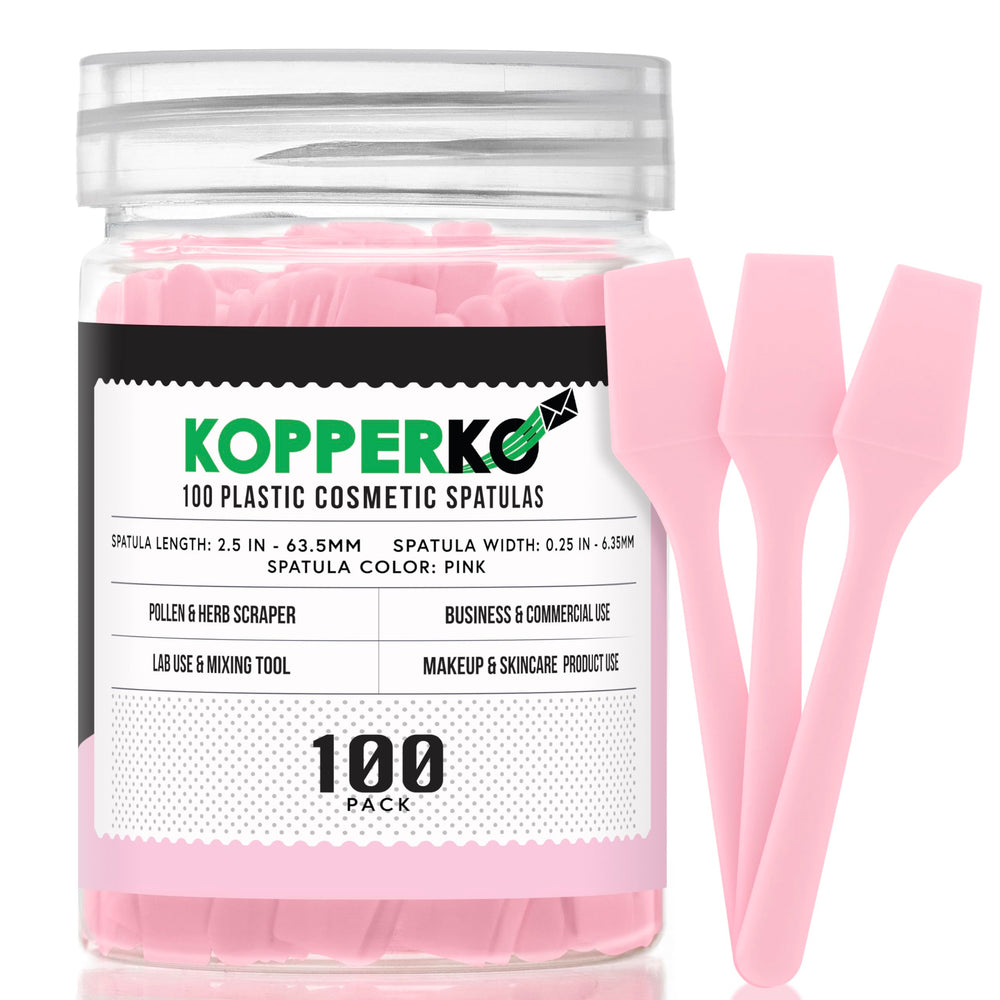 Kopperko cosmetic spatulas 2.5 inch pack for precise cream dispensing.