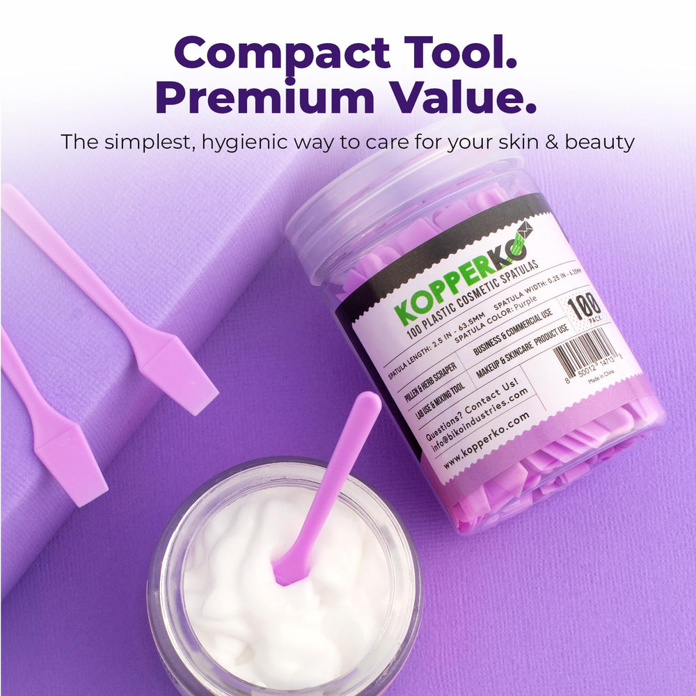 Kopperko Mini Face Spatula facilitates clean, disposable use.