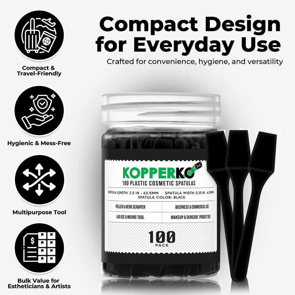 Kopperko disposable spatula inside a lotion jar demonstrating easy product extraction