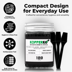 Kopperko disposable spatula inside a lotion jar demonstrating easy product extraction