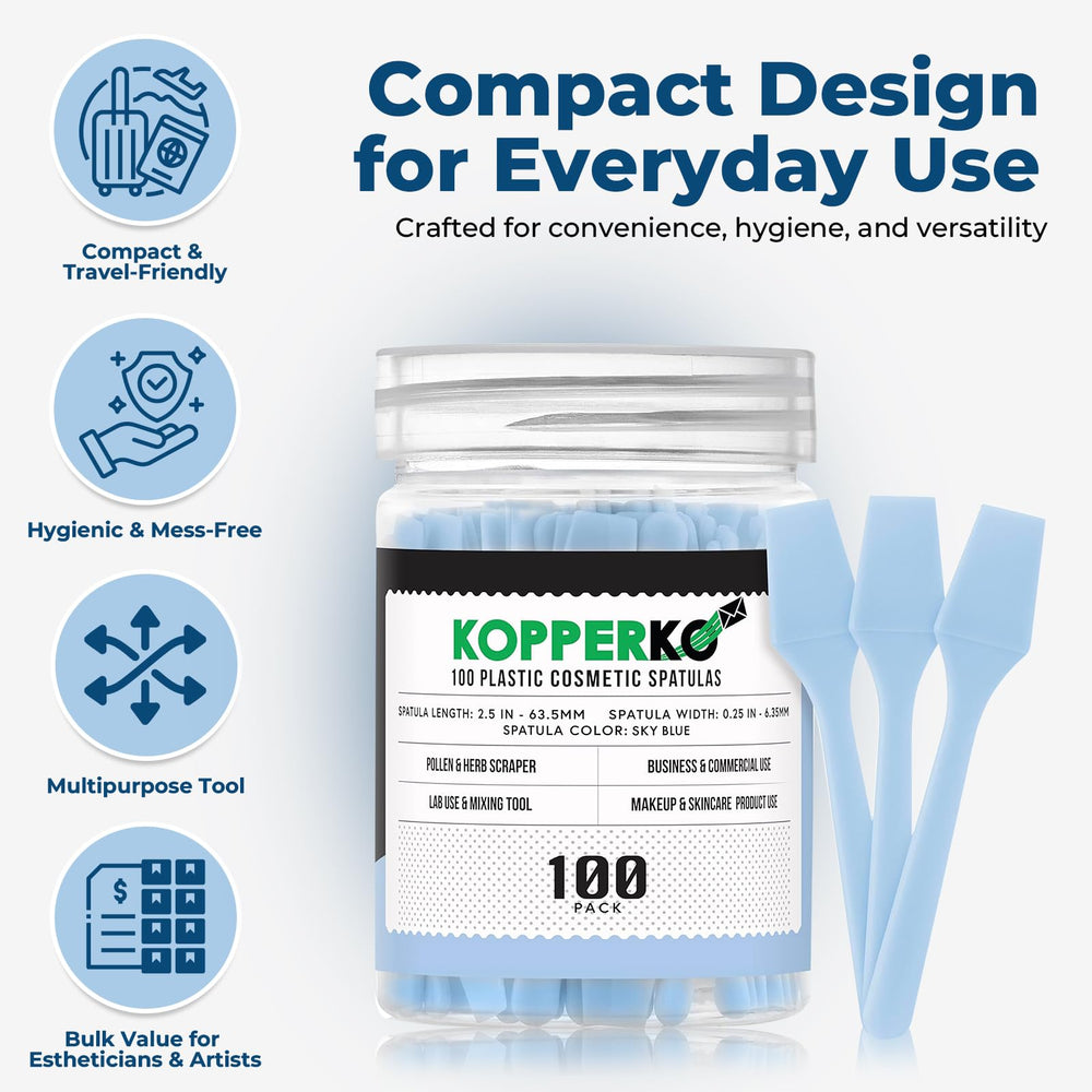 Kopperko Mini Spatula cream tub access for mess-free sampling