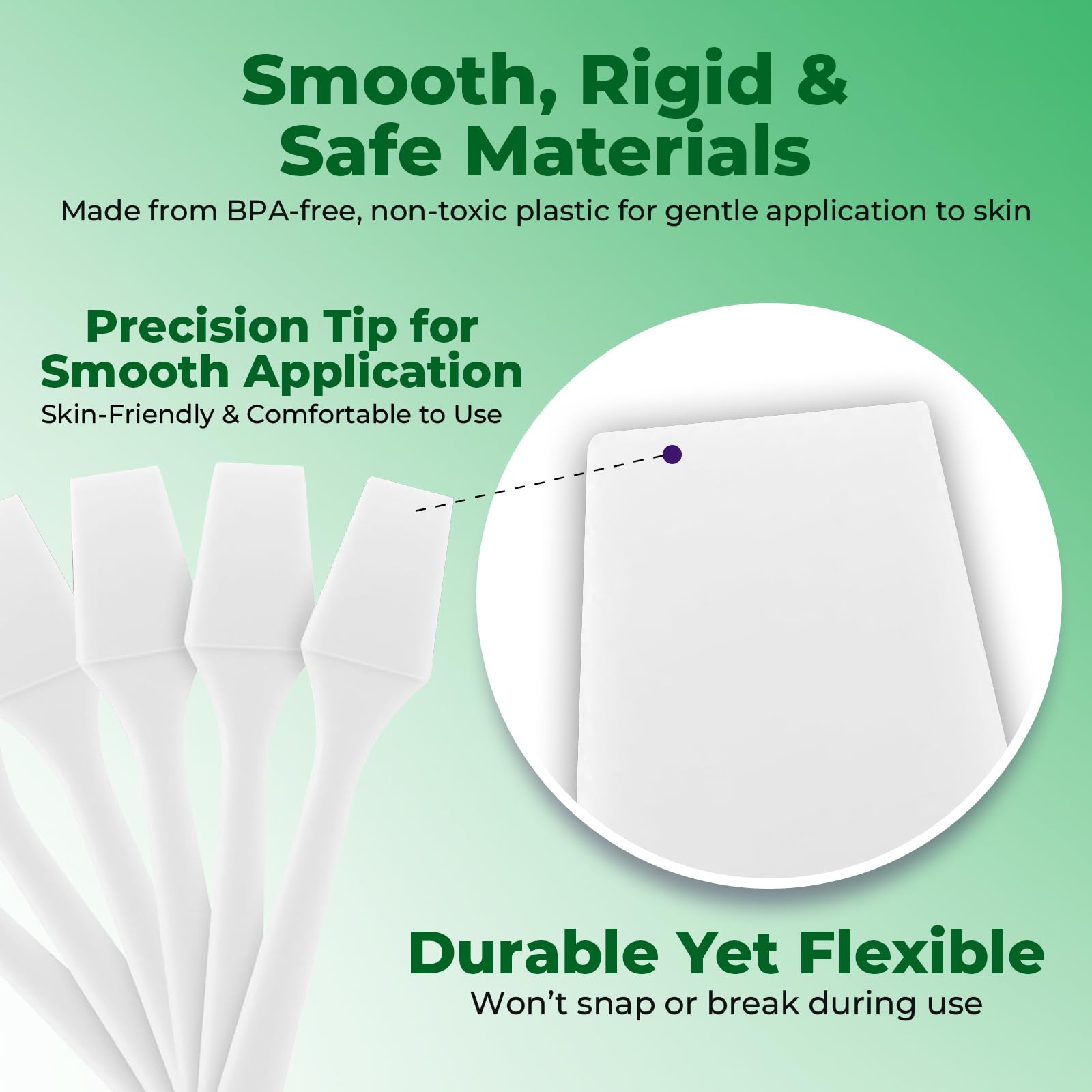 Kopperko mini spatula applying facial mask with smooth motion and controlled coverage.