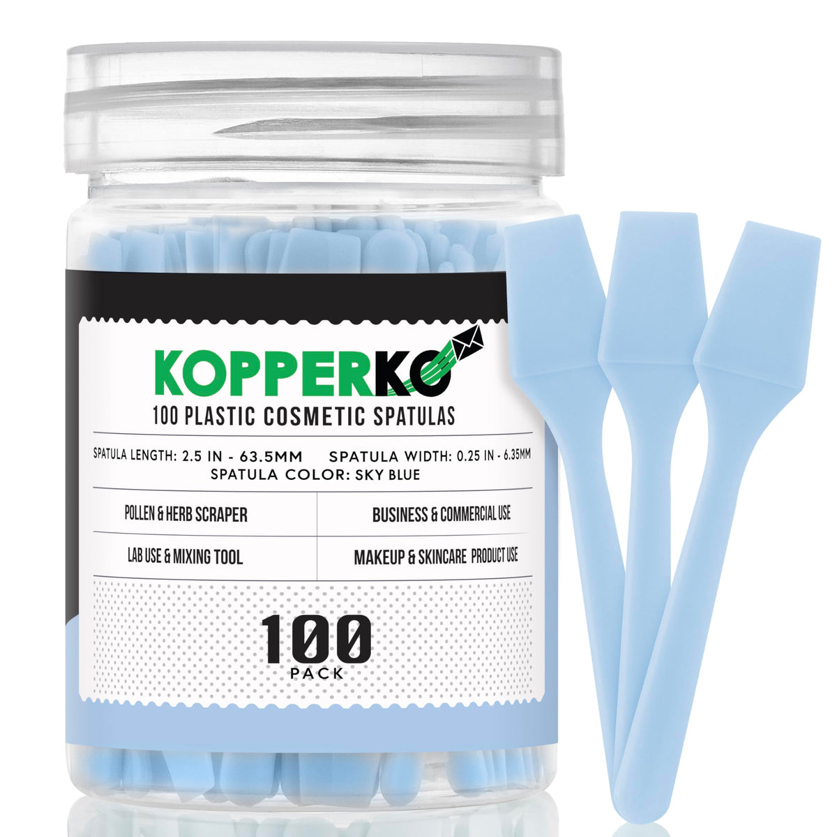 Kopperko Mini Spatula pack closeup for precise scooping and clean use