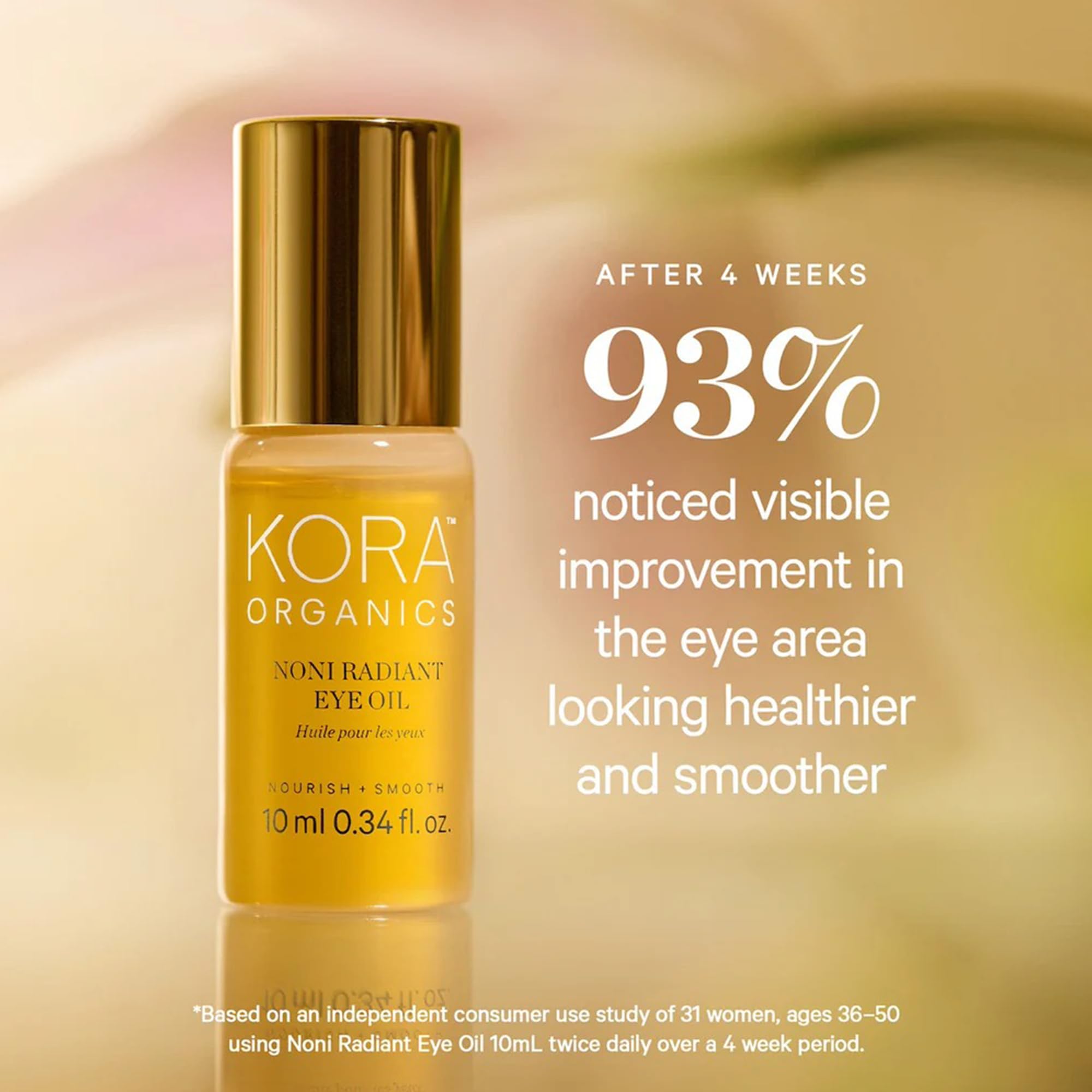 KORA Organics ingredient image featuring noni, tomato, marine bamboo for revitalized under-eye skin
