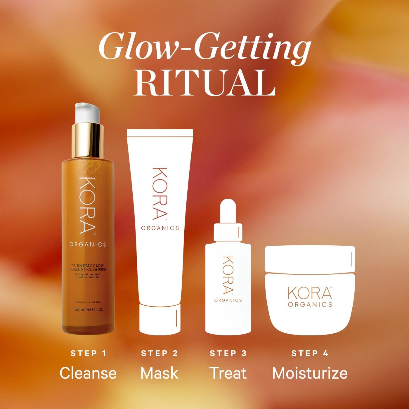 KORA Organics Turmeric Glow palo santo essence conveys spa-like calm and mood lift.