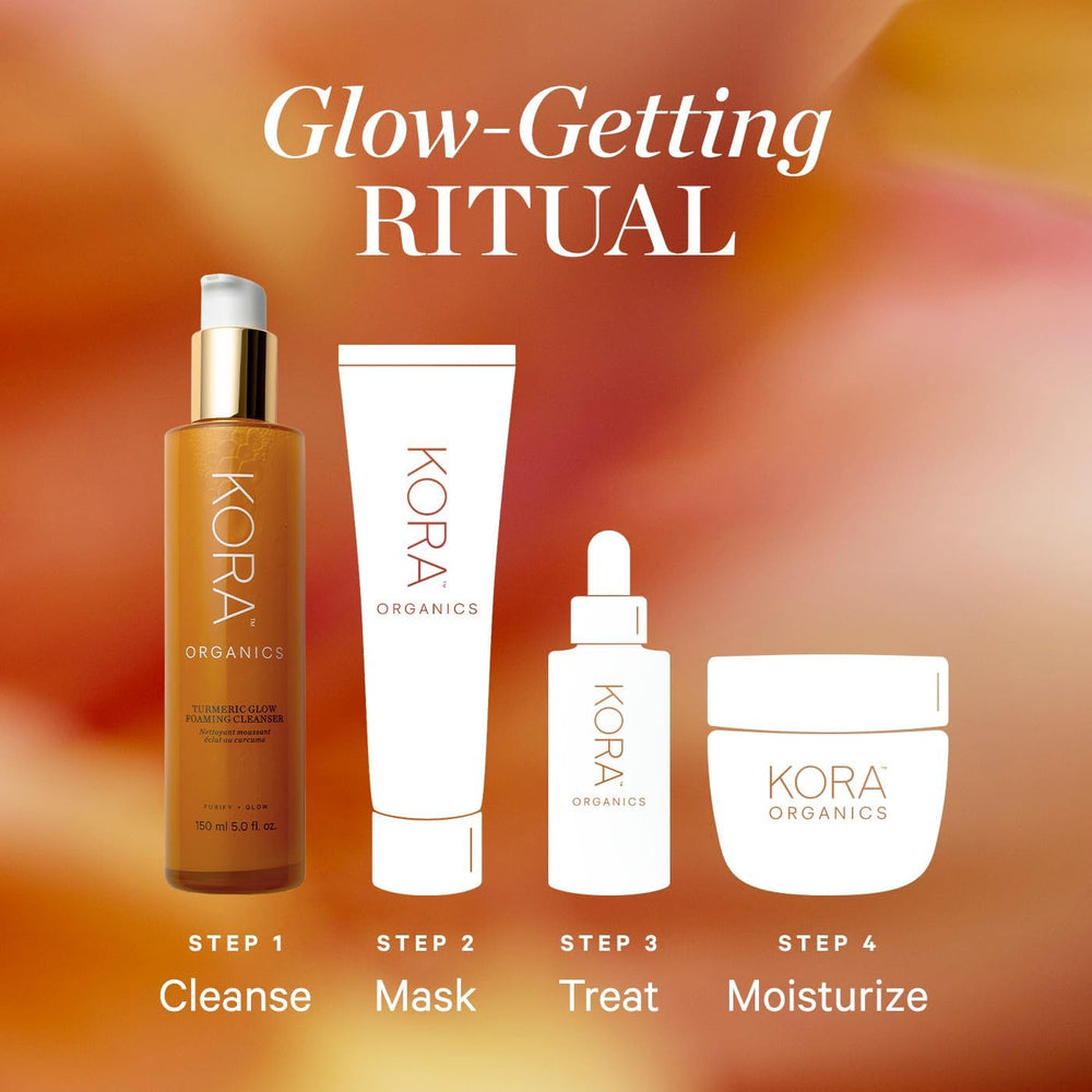 KORA Organics Turmeric Glow palo santo essence conveys spa-like calm and mood lift.