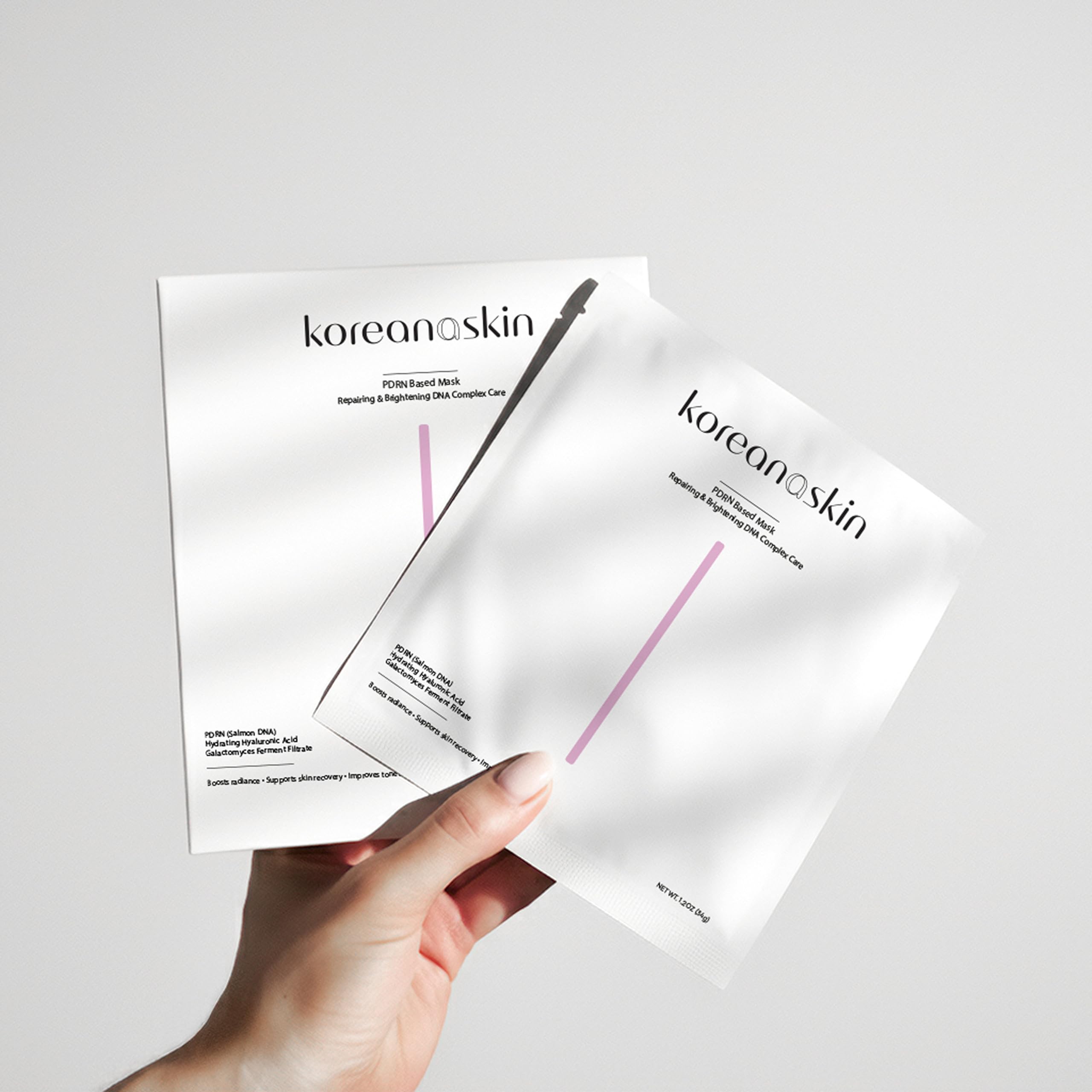 Koreana Skin hydrogel sheet on skin with cooling, refreshing feel.