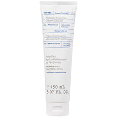KORRES Greek Yoghurt Foaming Cleanser bottle with creamy texture for gentle cleansing.