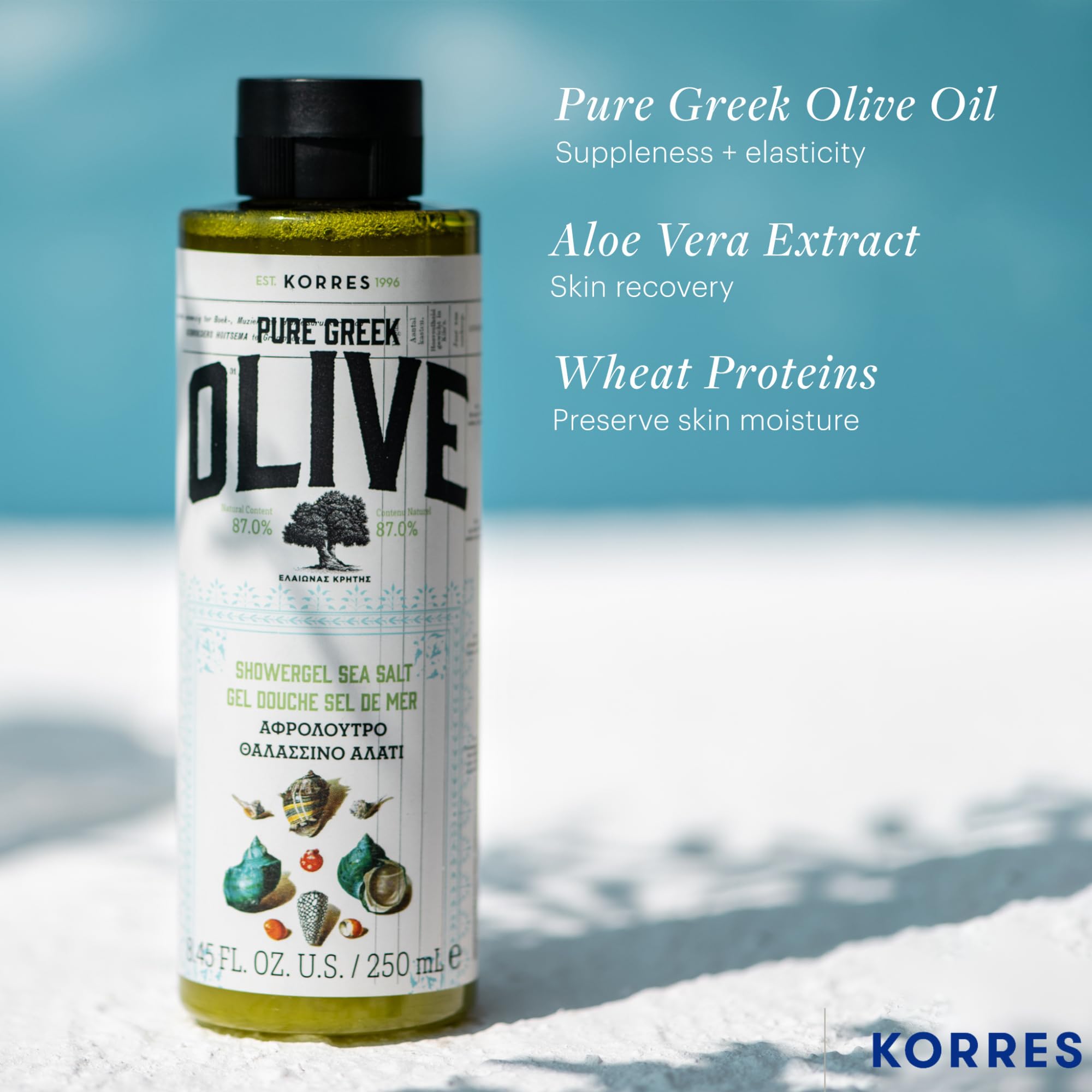 KORRES Sea Salt Scent Shower Gel offers refreshing cleanse and aroma