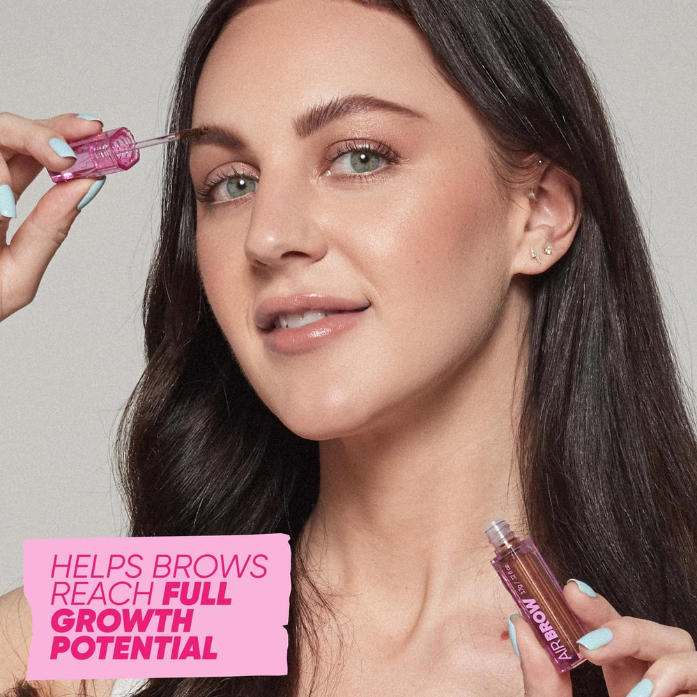 Kosas Air Brow Tinted Gel feathery brow detail highlights lift.