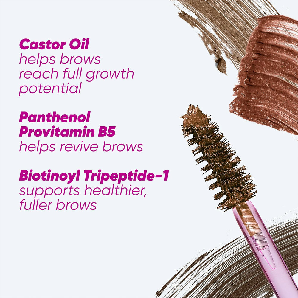 Kosas Air Brow Tinted Gel on brow demonstrates airy fullness.