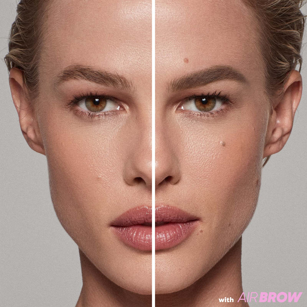 Kosas Air Brow taupe brow brush stroke defines soft, full arches.