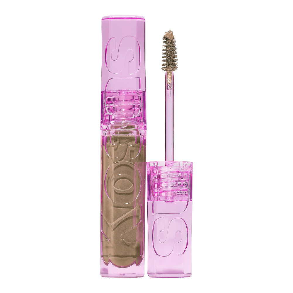 Kosas Air Brow tinted gel taupe packaging highlights clean vegan formula.