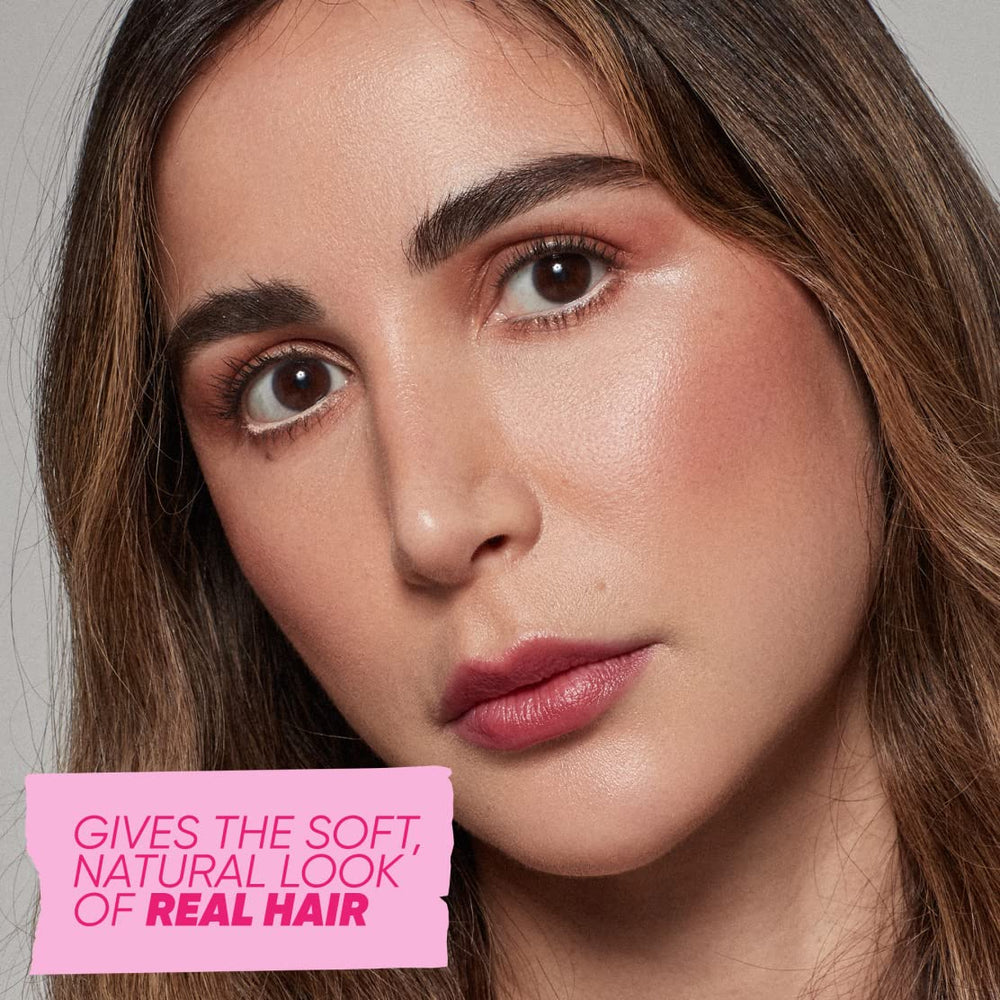 Kosas Brow Pop thick side fills sparse areas with smooth color.