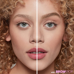 Kosas Brow Pop thin side precision strokes for lifelike hair-like definition.