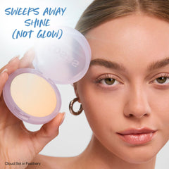 Kosas Cloud Set swatches demonstrating sheer coverage and smooth skin texture