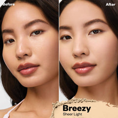 Kosas Cloud Set Breezy swatch reveals sheer coverage and shine control