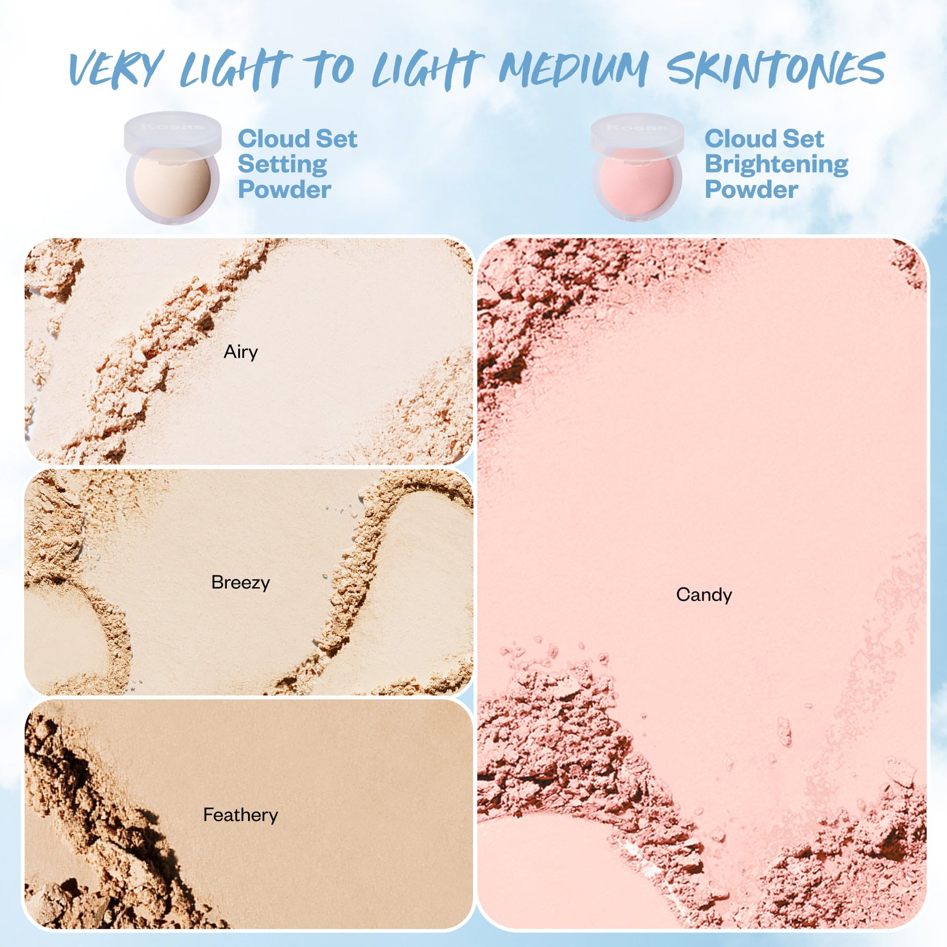 Kosas Cloud Set porcelain swatch showing translucency and sheer coverage
