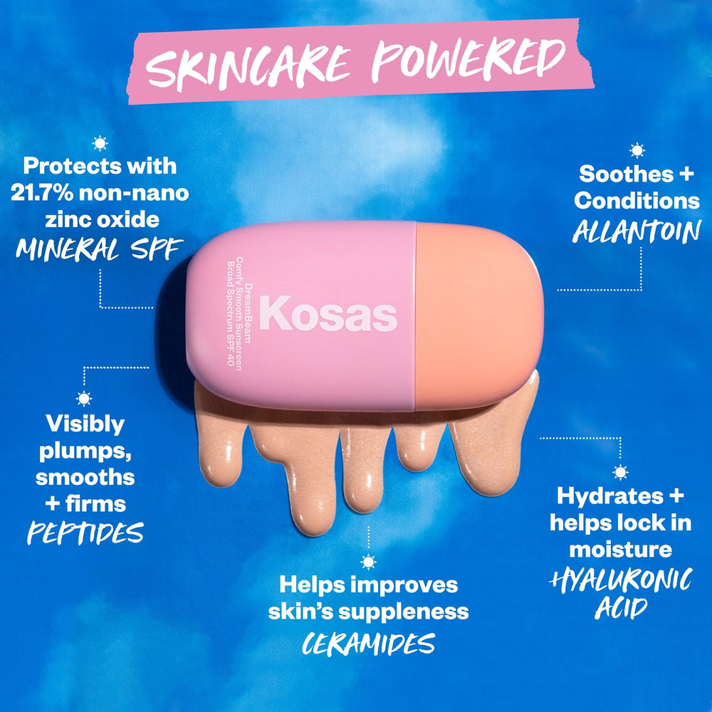 Kosas DreamBeam combina ceramidas y péptidos para una piel más firme y suave.