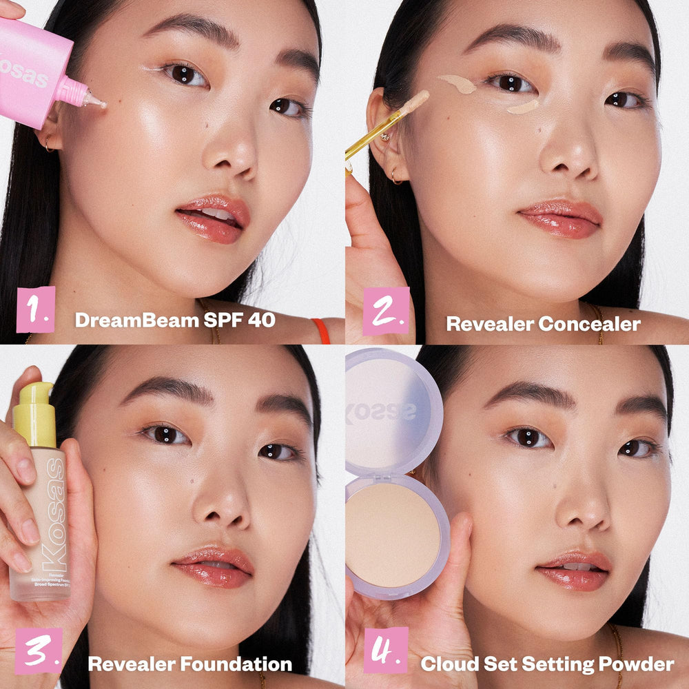 Kosas DreamBeam silicone-free formula designed for comfortable skin experience.