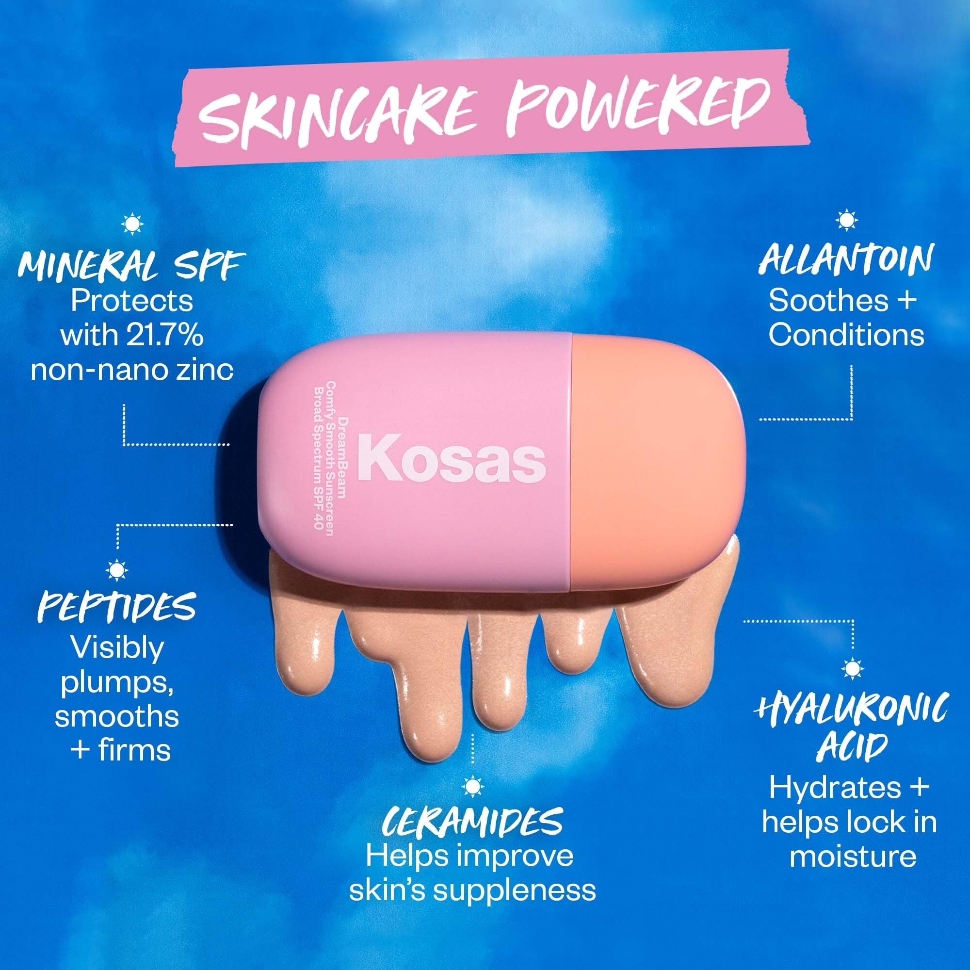 Kosas DreamBeam demonstrates water-resistant protection for outdoor wear.