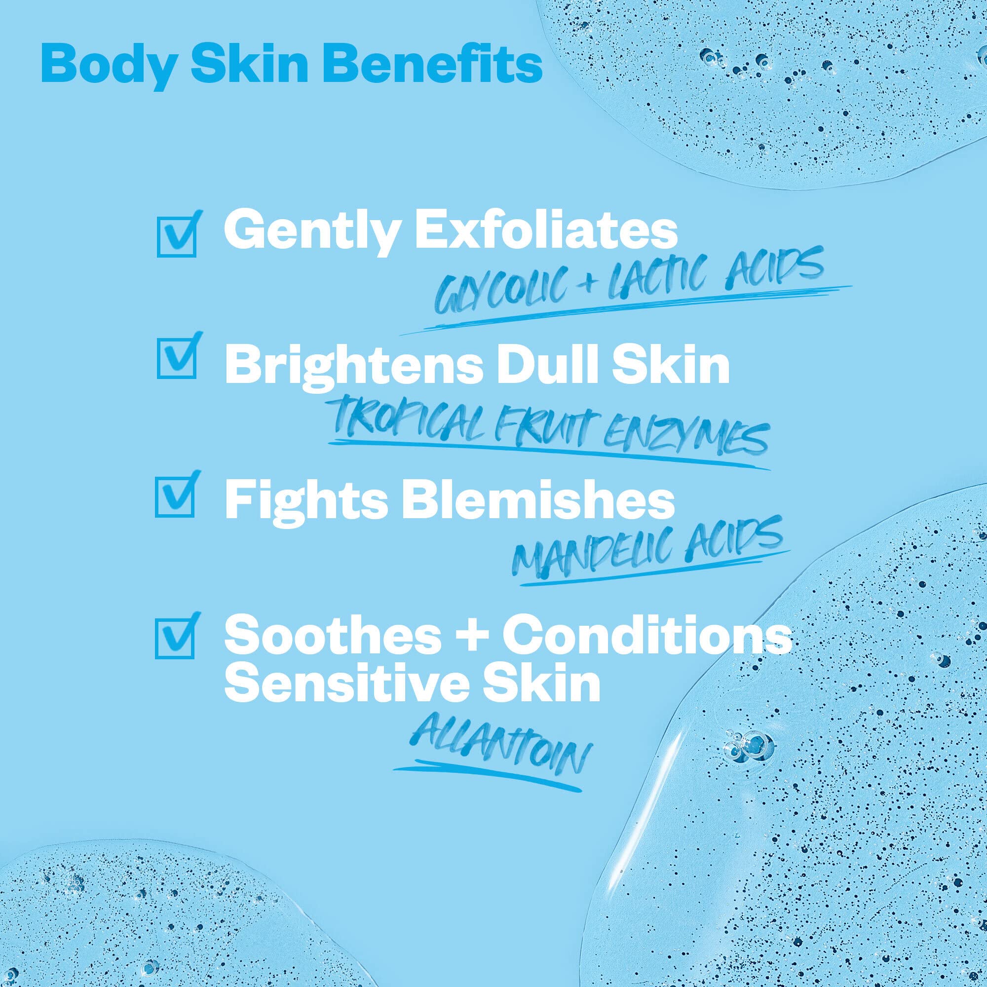 Kosas Kosasport Good Body Skin, primer plano de crema, exfoliación suave para piel corporal.