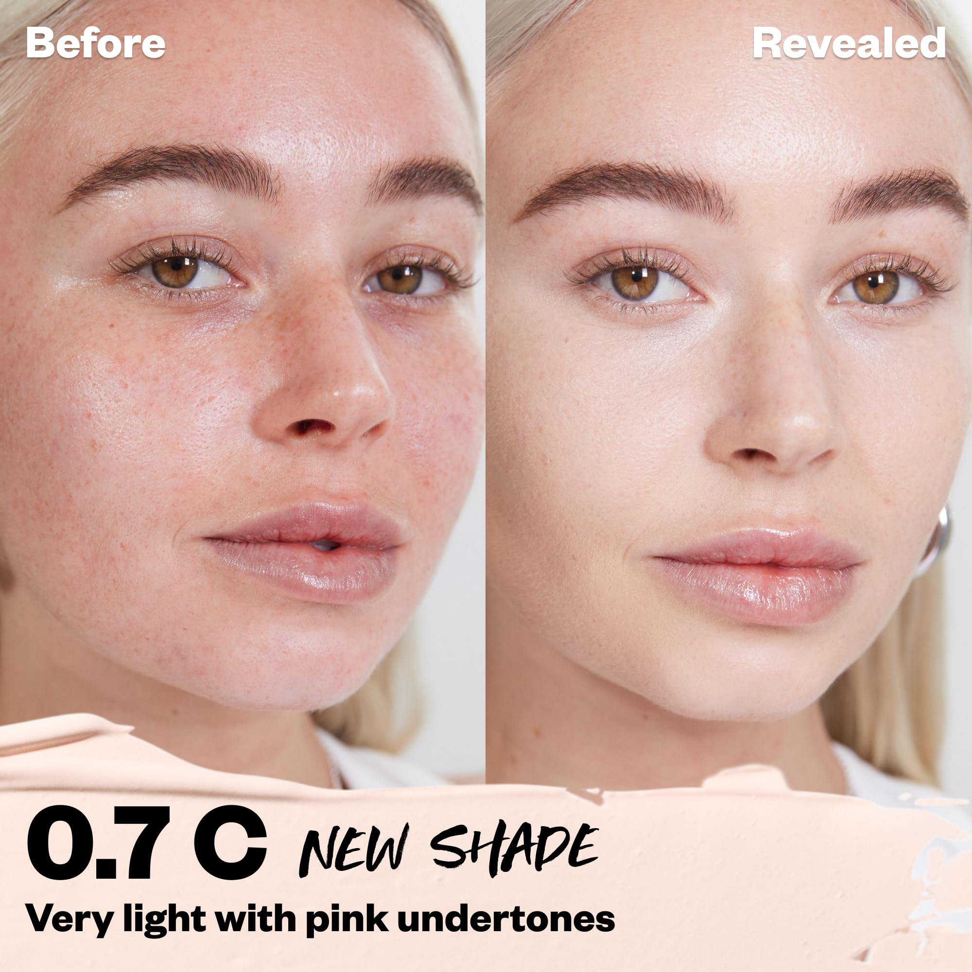 Kosas Revealer Concealer texture with hyaluronic acid for hydrated, smooth skin.