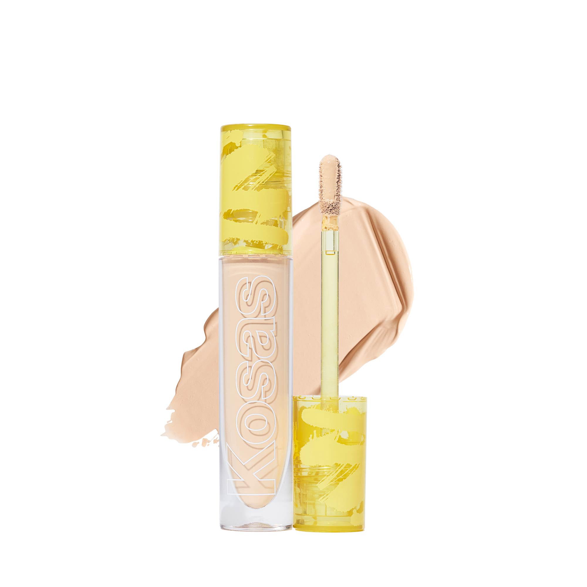 Kosas Revealer Concealer Tone 03 W tube close-up highlights hydrating formula