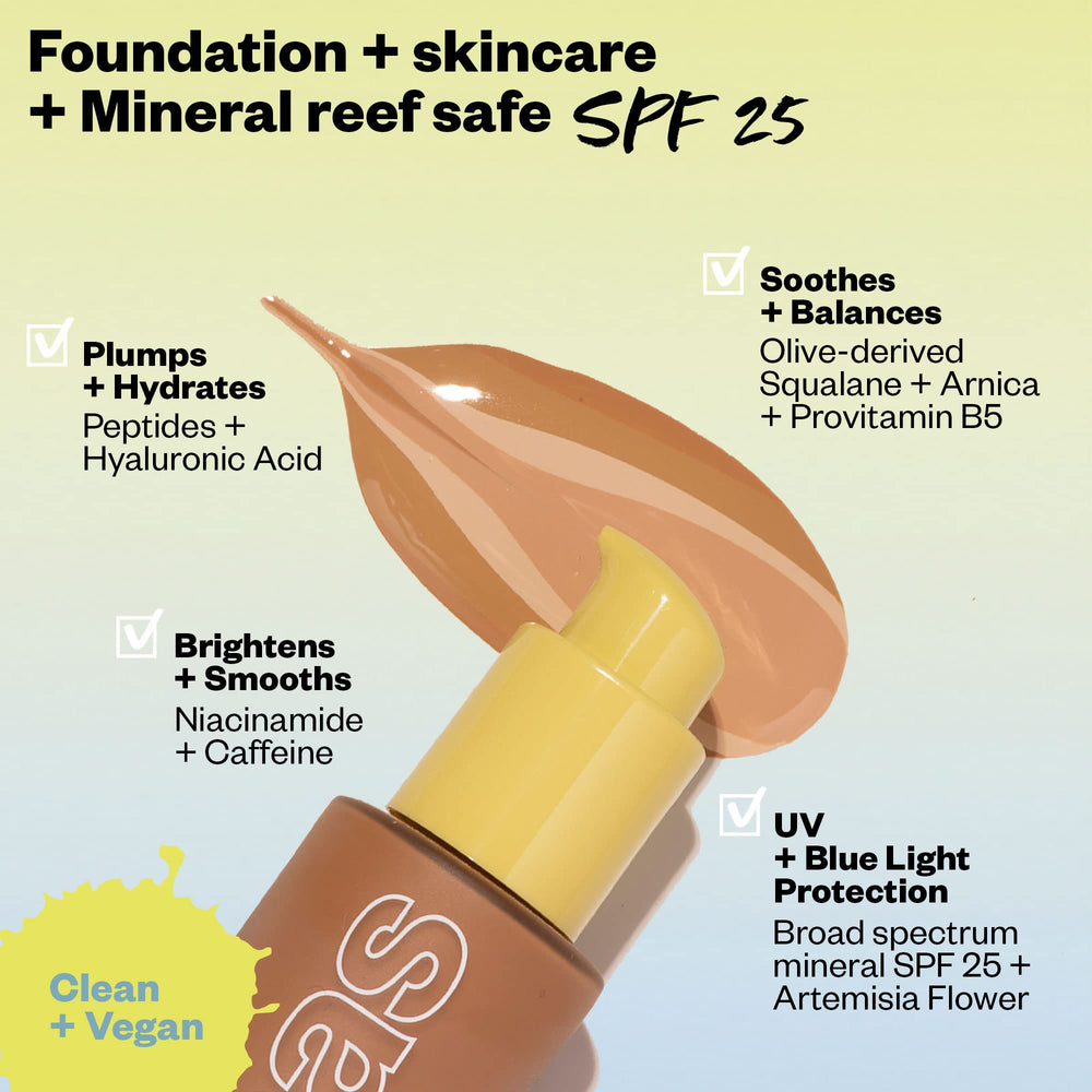 Cheek swatch reveals medium coverage and luminous, skin-like glow from Kosas Revealer.