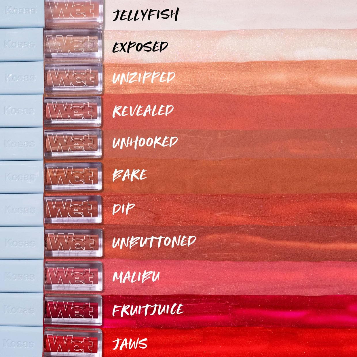 Kosas Wet Lip Oil Gloss soft pillow feel on lips.