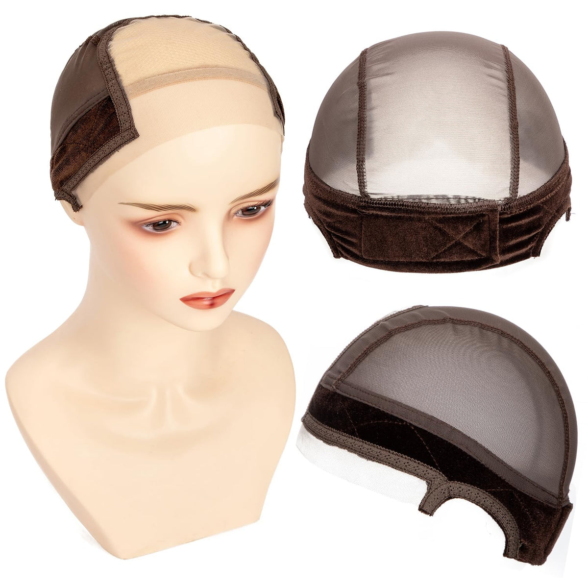 Koskusder lace wig cap with grip band for secure, comfortable wear