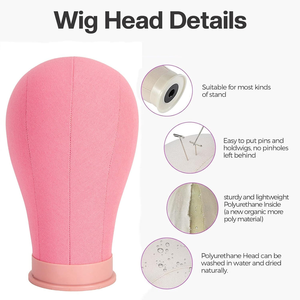 Koskusder durable canvas wig head designed for easy pinning during construction
