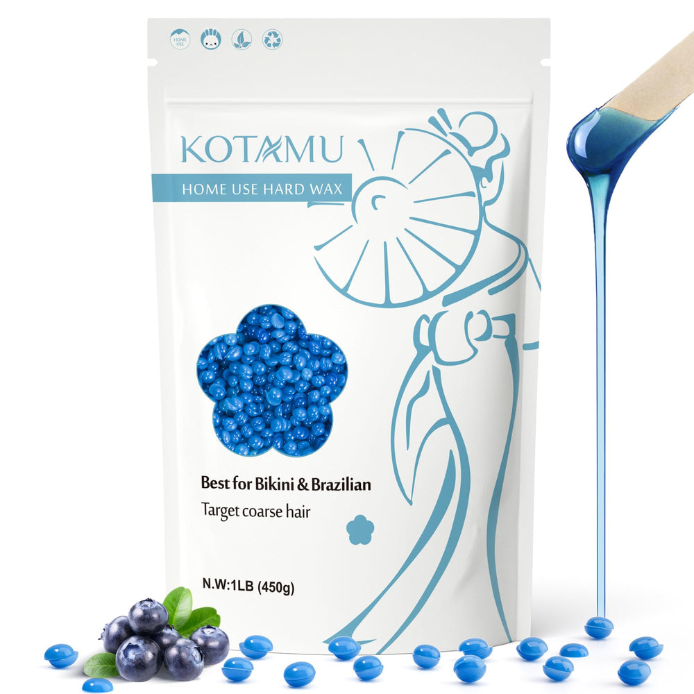 KOTAMU blue hard wax beads bikini formula for easy at-home removal