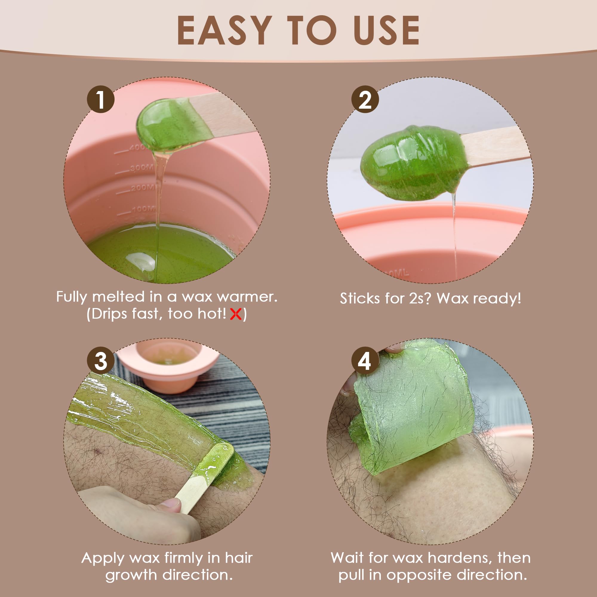 KOTAMU Brazilian wax result, thorough removal with sensitive-skin care.